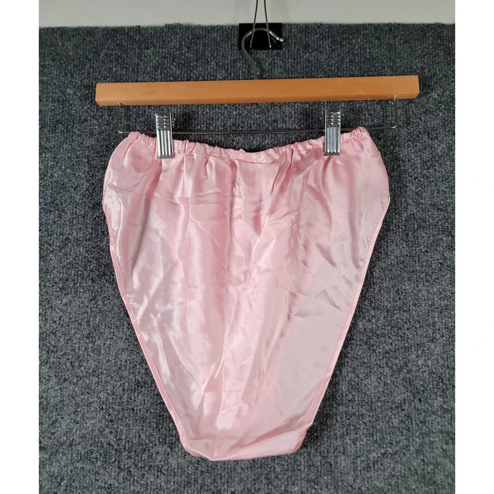 NWT 90s Victoria's Secret Second Skin Satin Panties Hi-Cut Underwear Small Pink
